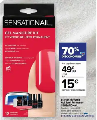 Starter kit vernis gel semi permanent sensationail