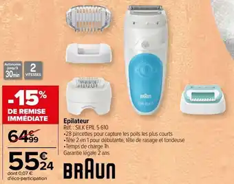 Carrefour Epilateur braun offre