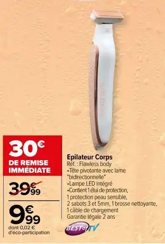 Carrefour Epilateur corps best of tv offre