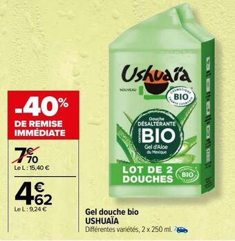 Carrefour Gel douche bio ushuaïa offre