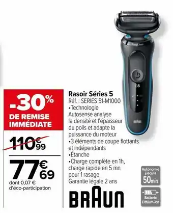 Carrefour Rasoir séries 5 braun offre