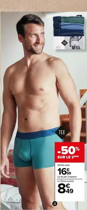 Carrefour Boxers homme tex offre