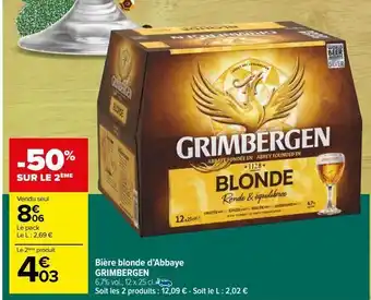 Carrefour Market Bière blonde d’abbaye grimbergen offre