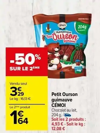 Carrefour Market Petit ourson guimauve cémoi offre