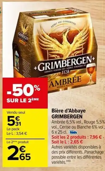 Carrefour Market Bière d’abbaye grimbergen offre