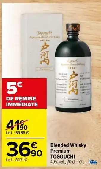 Carrefour Market Blended whisky premium togouchi offre
