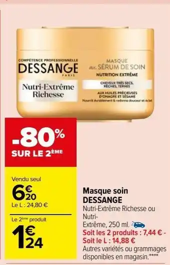 Masque soin dessange