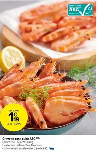 Carrefour Market Crevette rose cuite asc offre
