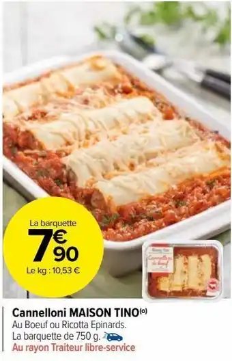 Carrefour Market Cannelloni maison tino offre