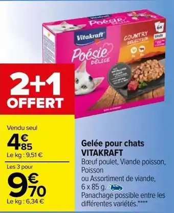 Carrefour Market Gelée pour chats vitakraft offre