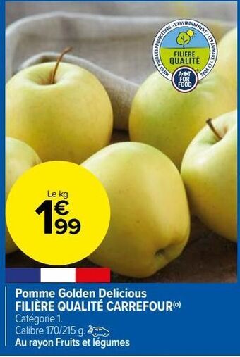 Carrefour Market Pomme golden delicious filière qualité carrefour offre