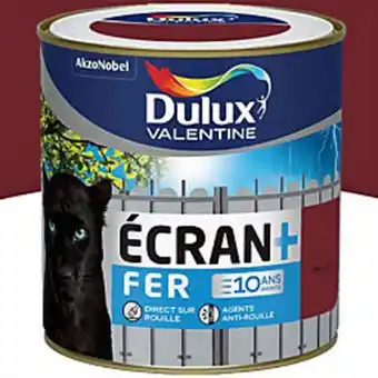 Castorama Peinture ecran+ fer protection antirouille dulux valentine brillant rouge basque ral 3004 0,5l offre