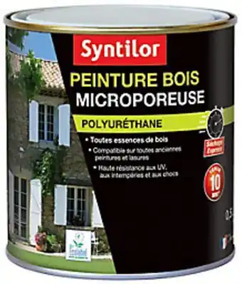 Peinture bois microporeuse intérieur extérieur satiné gris basalte syntilor 0,5l