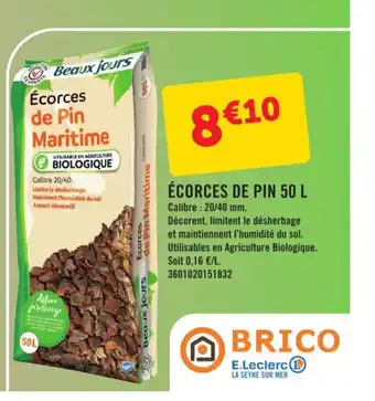 E.Leclerc Ecorces De Pin 50 L offre