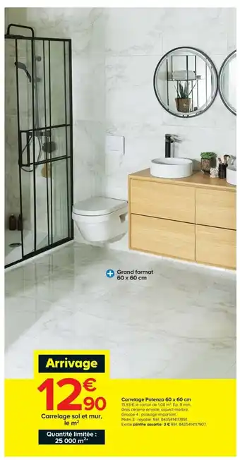 Castorama Carrelage potenza 60 x 60 cm offre