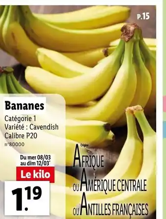 Lidl Bananes offre