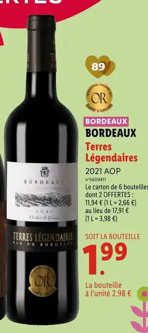 Lidl Bordeaux Terres Legendaires offre