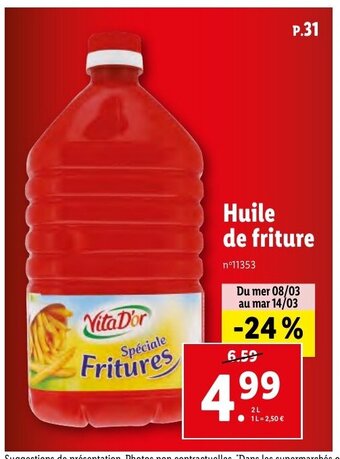 Lidl Huile De Friture offre