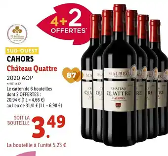 Lidl Cahors Chateau Quattre offre