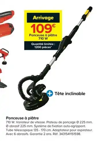 Castorama Ponceuse à plâtre 710 W offre