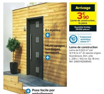 Castorama Lame de construction offre