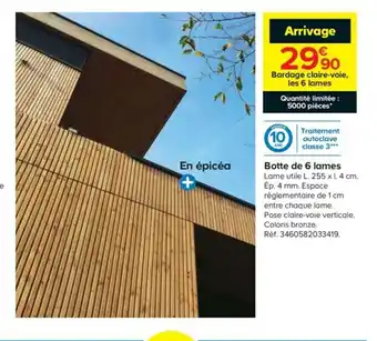 Castorama Botte de 6 lames offre
