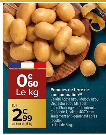 Carrefour Pommes de terre de consommation offre