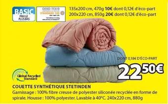 JYSK Couette synthétique stetinden offre