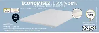 JYSK Surmatelas gold t80 dreamzone offre