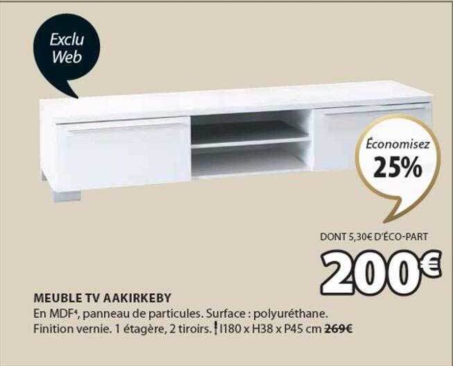 Promo Meuble tv aakirkeby chez JYSK