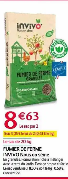 Fumier de ferme invivo nous on sème