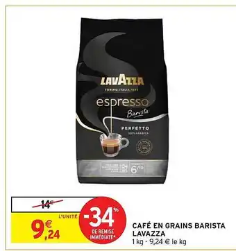 Intermarché Hyper Café en grains barista lavazza offre