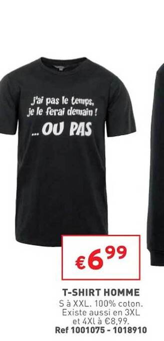 Trafic T-shirt homme offre