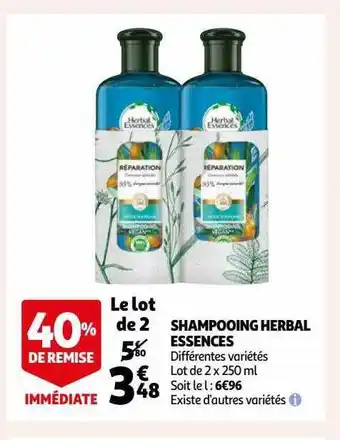 Auchan Shampooing herbal essences offre