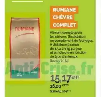 Point Vert Rumiane chèvre complet offre