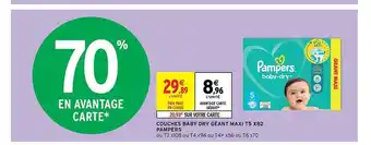 Intermarché Hyper Couches baby dry géant maxi t5 x82 pampers offre