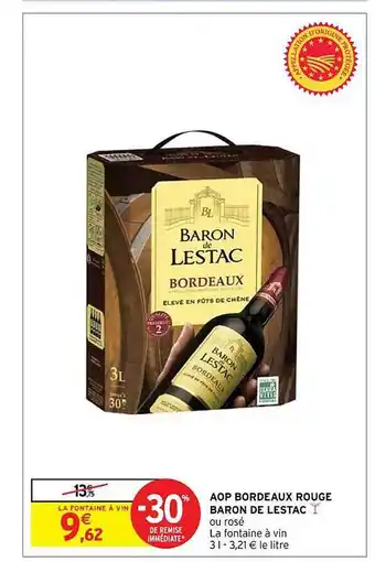 Intermarché Aop bordeaux rouge baron de lestac offre