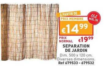 Trafic Séparation de jardin offre