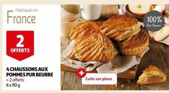 Auchan 4 chaussons aux pommes pur beurre offre