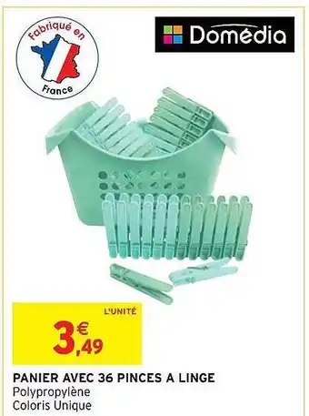 Intermarché Hyper Panier avec 36 pinces à linge domédia offre