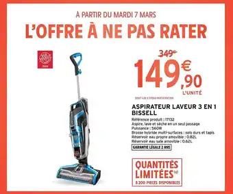 Intermarché Aspirateur laveur 3 en 1 bissell offre