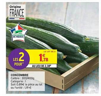 Intermarché Concombre offre