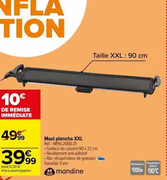 Carrefour Maxi plancha xxl offre