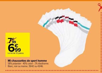 Carrefour Mi-chaussettes de sport homme offre