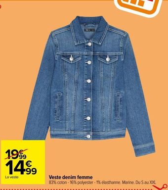 Carrefour Veste denim femme offre