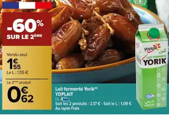 Carrefour Lait Fermenté Yorik Yoplait offre