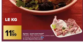 Carrefour Agneau: Quart Avant Halal offre
