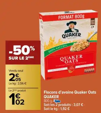Carrefour Flocons D'Avoine Quaker Oats Quaker offre