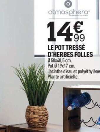 Centrakor Le Pot Tressé D'Herbes Folles offre