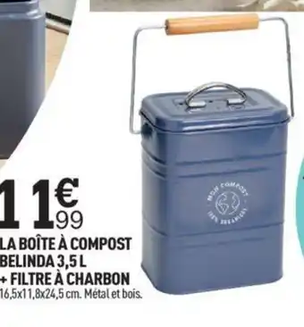 Centrakor La Boîte à Compost Belinda 3.5L + Filtre à Charbon offre